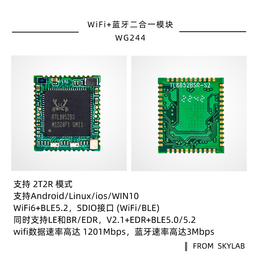 SDIO wifi6模块WG244可以实现哪些功能，SDIO接口wifi蓝牙二合一模块应用场景
