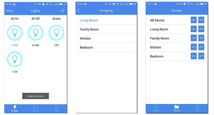 SKYLAB蓝牙mesh组网单、组控界面app