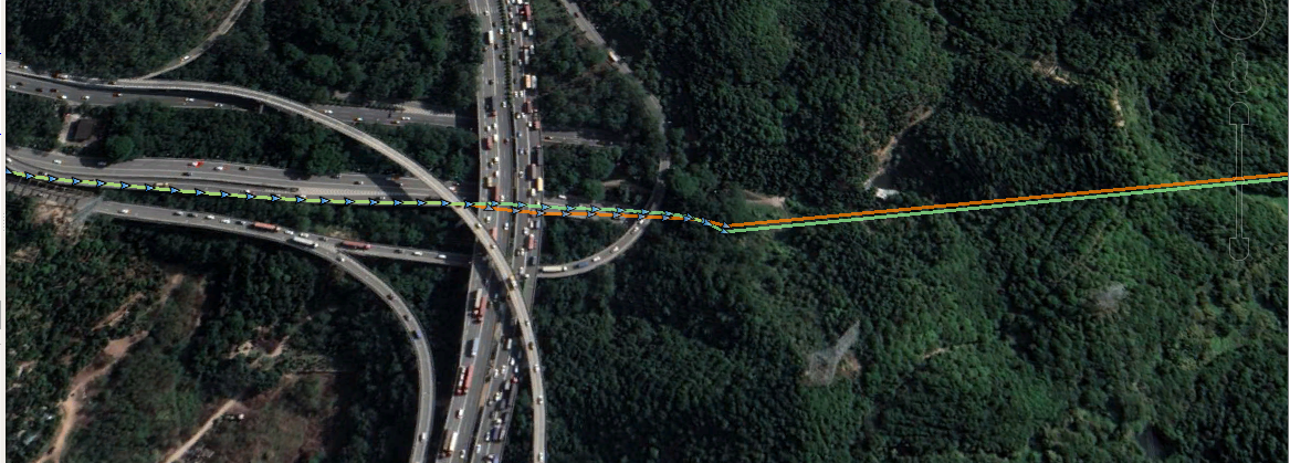 SKG125进出隧道，卫星信号从有到无，从无到有路测