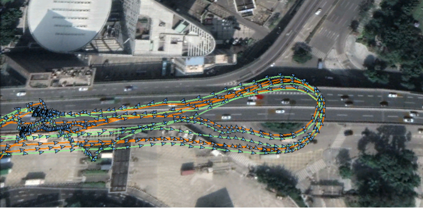 SKG125高架桥环境，卫星信号有遮挡路测
