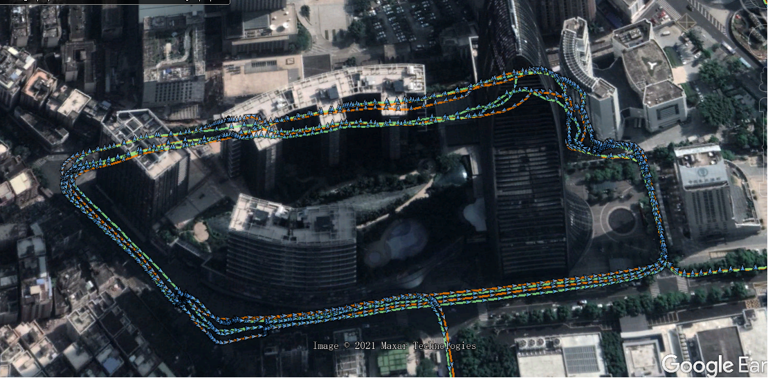 SKG125城市高楼遮挡的定位环境，卫星信号有遮挡的路测